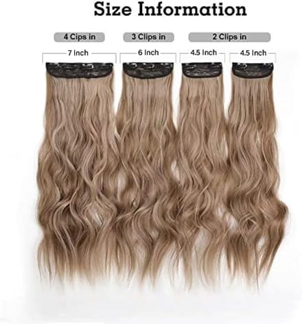 Clip-in hairextensies met golvend synthetisch haar