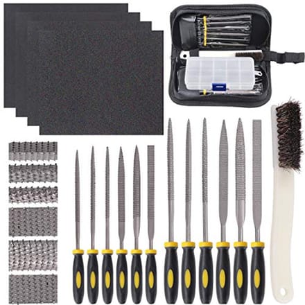 Mini Hout Rasp Set - 12 Stuks met Borstel en Opbergdoos