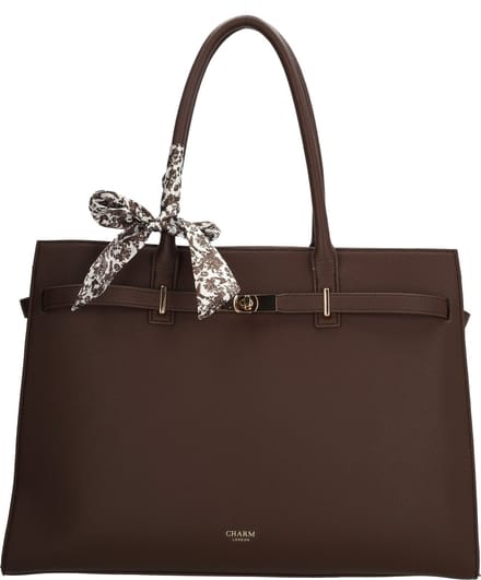 Charm London The Hamptons Laptoptas 15,6 inch (34.5x19.4 cm) - Donkerbruin