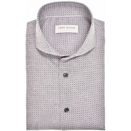 John Miller Overhemd Fine Fantasy Abstract Pattern Easy Care Cotton Donker Rood / male