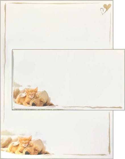 Briefpapier A4 Hond 12 stuks inclusief 6 enveloppen