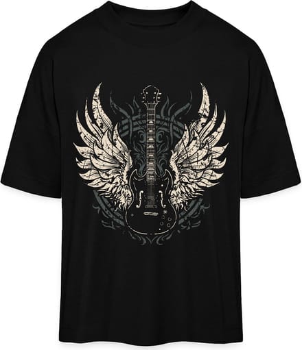 T Shirt Heren Dames - Rock Gitaar - Zwart - S