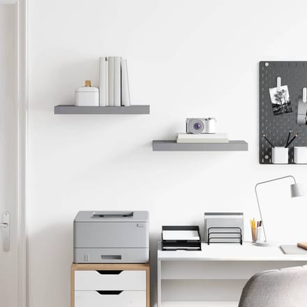vidaXL - Wandschappen - zwevend - 2 - st - 50x23,5x3,8 - cm - MDF - grijs