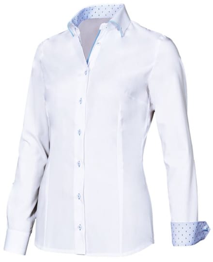 Giovanni Capraro 29323-31 Dames Blouse | maat 34 | wit, lichtblauw