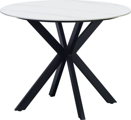 Dimehouse Eettafel Yuna marmerlook wit 100 x 100 x 76 cm - Marmer - Modern - Rond