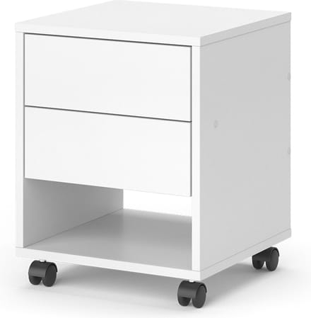 Vicco Jons Rolcontainer – 37 x 37 cm met 2 laden Wit