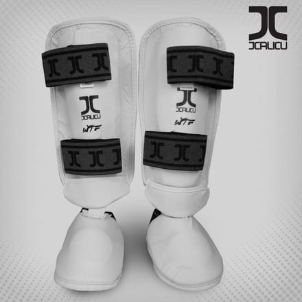 Taekwondo-scheen/wreef-beschermers JCalicu | WT | Wit (Maat: M)