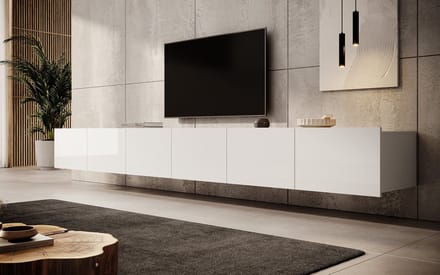 Meubella - TV-Meubel Calabas - Wit - 300 cm