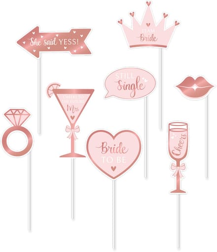 Bride to be Photobooth Set - Rosé - 8 stuks - Vrijgezellenfeest