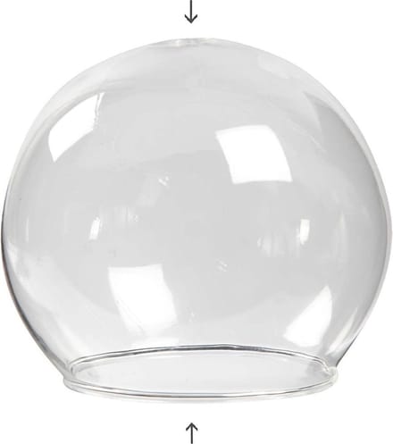 Belvormig glas zonder voet, d 8 cm, gatgrootte 5 cm, transparant, 4 stuk