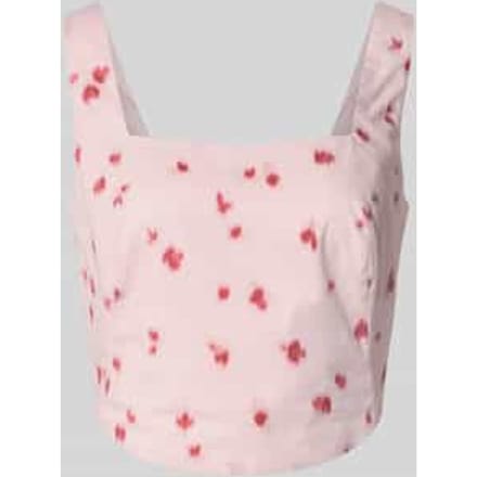 Kort top in all-over look met smokdetails