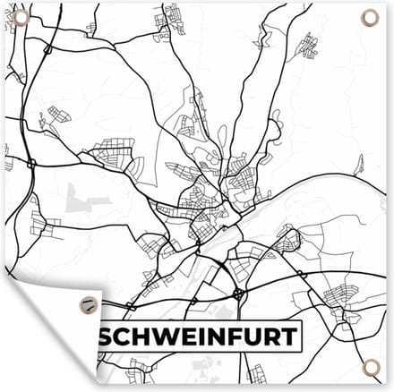 Tuindoek Schweinfurt - Stadskaart - Plattegrond - Kaart - 100x100 cm