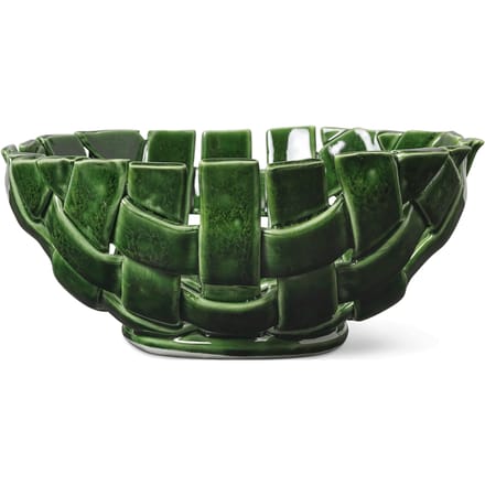 Ferm Living Plait kom - emerald green - Ø24 cm