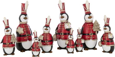 J-Line figuur Pinguin Kerstmis - polyresin - mix - large - 3 stuks