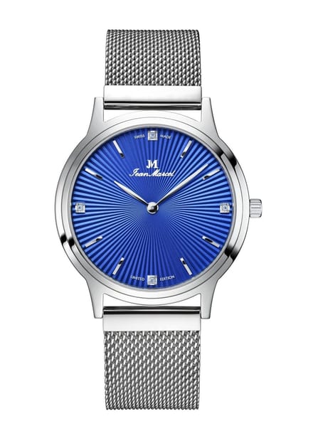 Jean Marcel Asteria - horloge - blauw kobalt - Milanese band - 36 mm