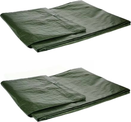 Talen Tools Afdekzeil - 2x - groen - 90 gr/m2 - 200 x 400 cm - waterdicht - dekzeil