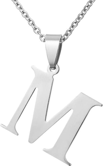 Montebello Ketting Letter M - 316L Staal - 25x30mm - 50cm