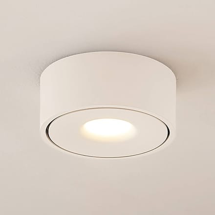 Arcchio LED plafondlamp Rotari, wit, metaal, Ø 12 cm