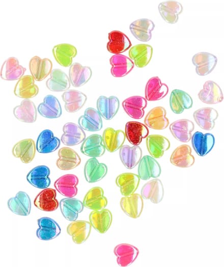 Kralen hartjes mix kr.698 - Diverse Kleuren