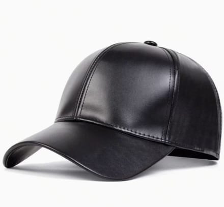 BamBella ® - zonneklep - nep leer heren muts zwart