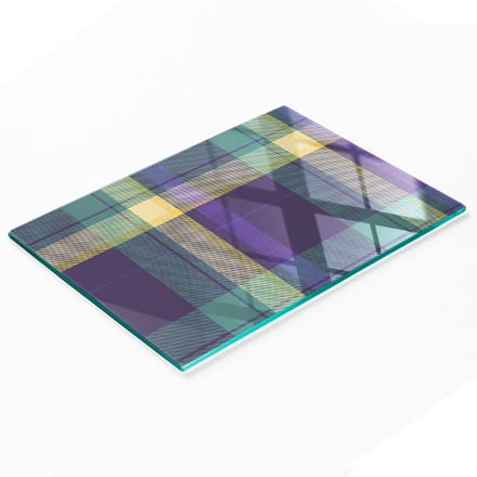 Duurzame en stijlvolle glazen snijplank met rasterstructuur, 80x52 cm