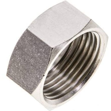 19mm (G3/4'') vernikkelde messing moer L13.5mm [2 stuks].