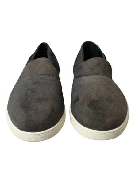 Dolce & Gabbana Blauwe Suède Caiman Heren Instappers Slippers Schoenen