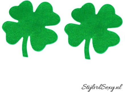 Groene Geluks Klavertjes 4 stickers