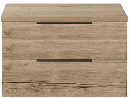 Seville Badmeubelset 80 cm - Wastafelblad Natuur Eiken Edge Greep