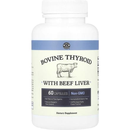 Thyroïde Bovine avec Foie de Bœuf, 60 Gélules