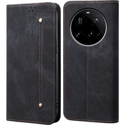 CaseBody Xiaomi 15 Ultra Denim Bookcase Hoesje Zwart