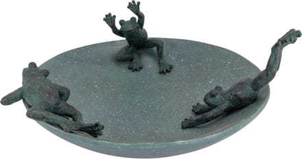 Kikker Bird Bath Grijsgroen 32,2x29,5xh1 4cm Rond Polyresin