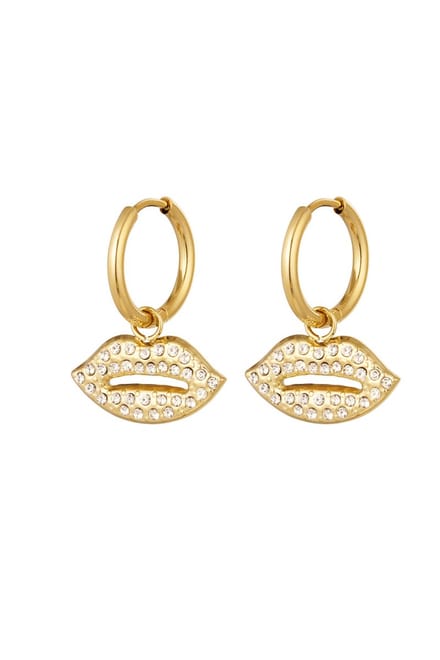 Bijoutheek Oorhangers Sweet Kiss Strass Goud