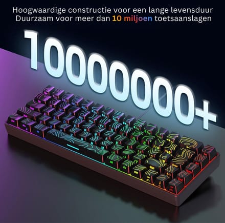 HEZIVO® Keyboard Gaming 60% - Mechanisch Toetsenbord - Ergonomisch - QWERTY