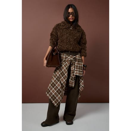 boohoo Dames Bomberjack met pluizig bont | Brown | Maat: 8