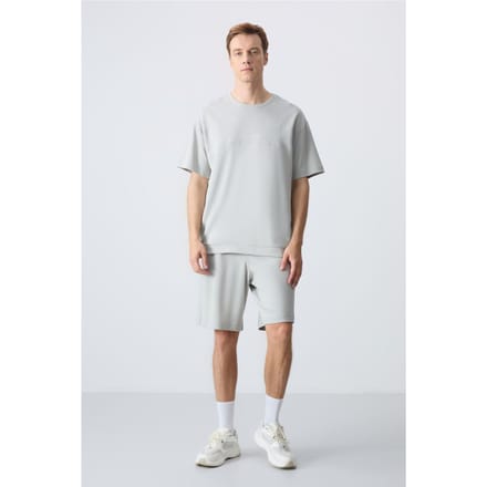 Heren Oversized Katoenmix T-shirt en Shorts Set