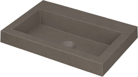 INK Dock wastafel quartz zonder kraangat 60x6x40cm, quartz beton
