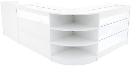 Hyperion led winkelbalieset - wit - 4-delig - melamine & gehard glas