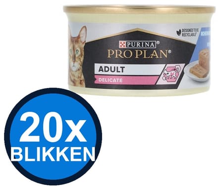 20x Pro Plan - Cat Mousse Delicate Kalkoen - Kattenvoer Natvoer - 85 g