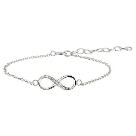 Yep! armband infinity zirkonia 1,0 mm 15,5 + 2,5 cm - Zilver
