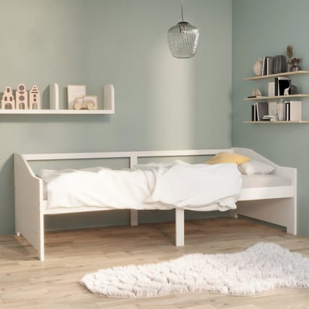 vidaXL - Bedbank - 3-zits - massief - grenenhout - 90x200 - cm - wit