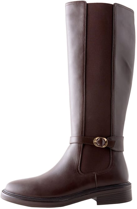 Next - Dames - Forever Comfort® ruiterlaarzen met gespdetail - Bruin