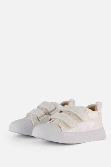 Shoesme Metallic Witte Sneaker - Sneakers Kinderen - Meisjes - White Metallic - Microfiber leer - Maat 25