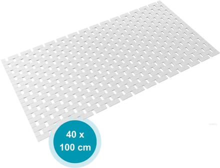 DRESTA Badmat Mira 40X100CM – Douchemat – Badmat antislip – Badmatten – Bamboe Badmat – Wit