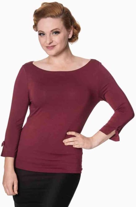 Dancing Days - MODERN LOVE Longsleeve top - M - Bordeaux rood