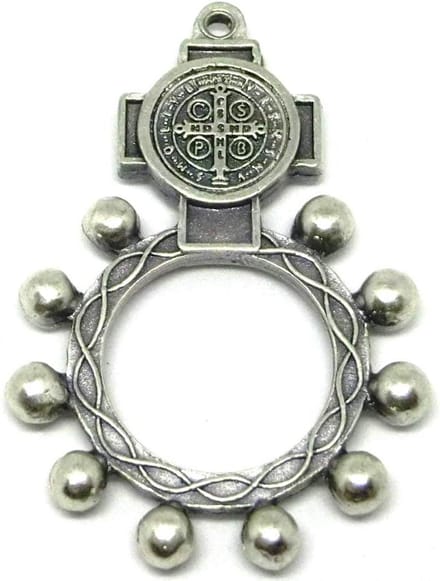 Zilveren Rozenkrans met Kruis en Sint Benedictus Medaille