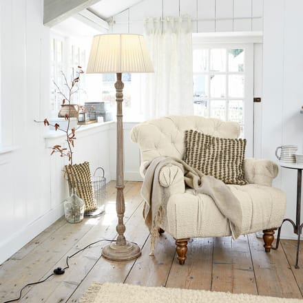 LOBERON Staande lamp Morten antiekbruin/crème