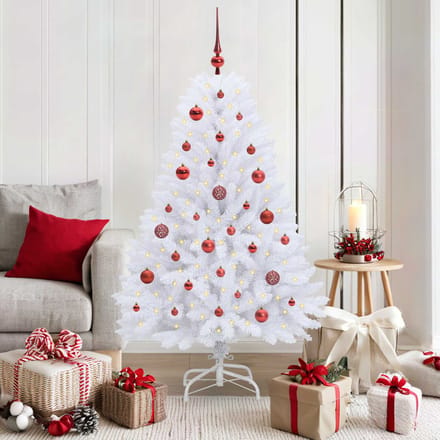 vidaXL Kunstmatige Inklapbare Kerstboom Wit 150 cm PVC en staal