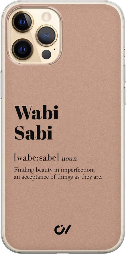 Hoesje geschikt voor Apple iPhone 12 - Wabi Sabi - - Bruin - Apple - Casevibes