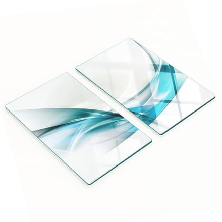 Set van twee glazen snijplanken met abstracte lijnen, 2x30x52 cm